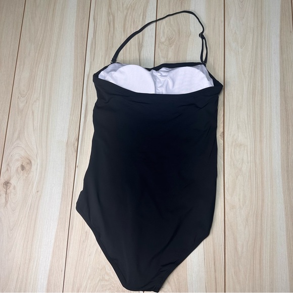 NWT Holipick Strapless Bandeau Black And White‎ Size XL Ruching Swimsuit Ruching - Picture 2 of 9